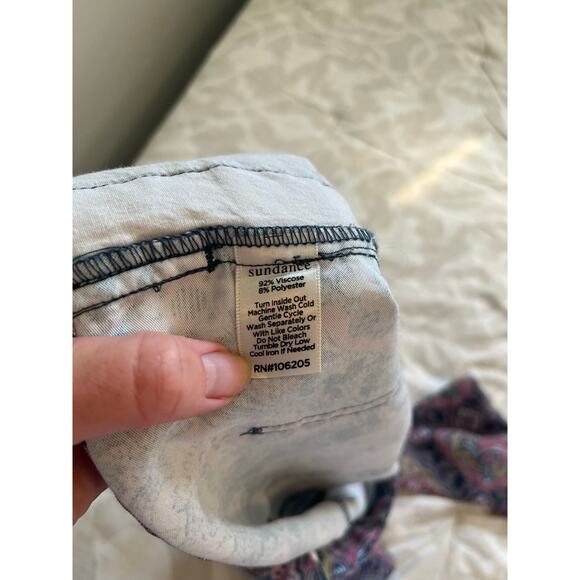 Sundance Paisley Pull-on Madora Drawstring Pants women’s medium petite - Picture 5 of 14